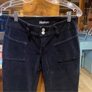 Hudson low rise black velvet pants size 27